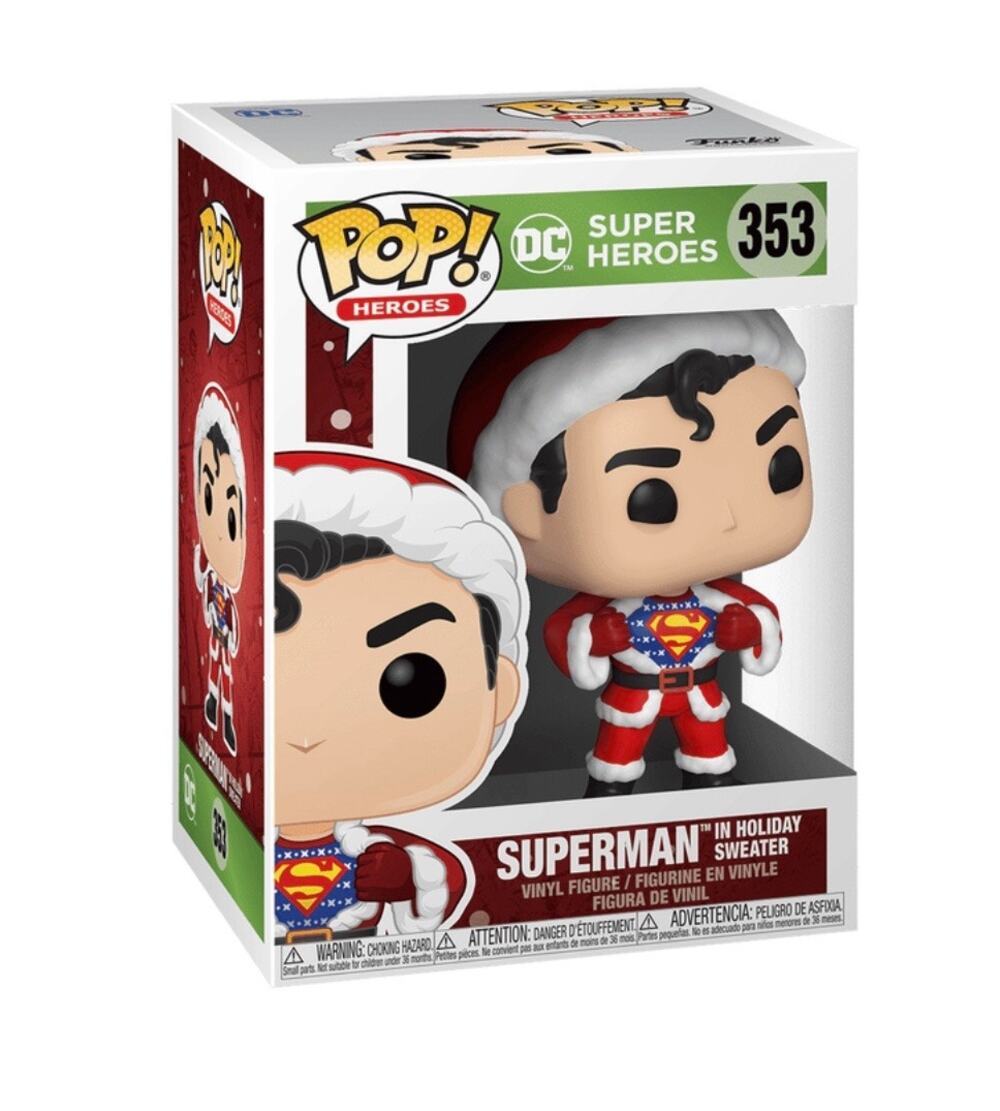 Superman in Holiday Sweater Funko Pop #353 DC Super Heroes Vinyl Figure NIB